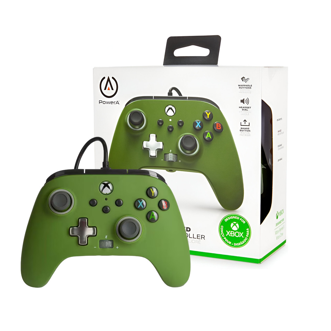 CONTROL VERDE MILITAR ALAMBRICO XBOX SERIES S Y X POWER A 