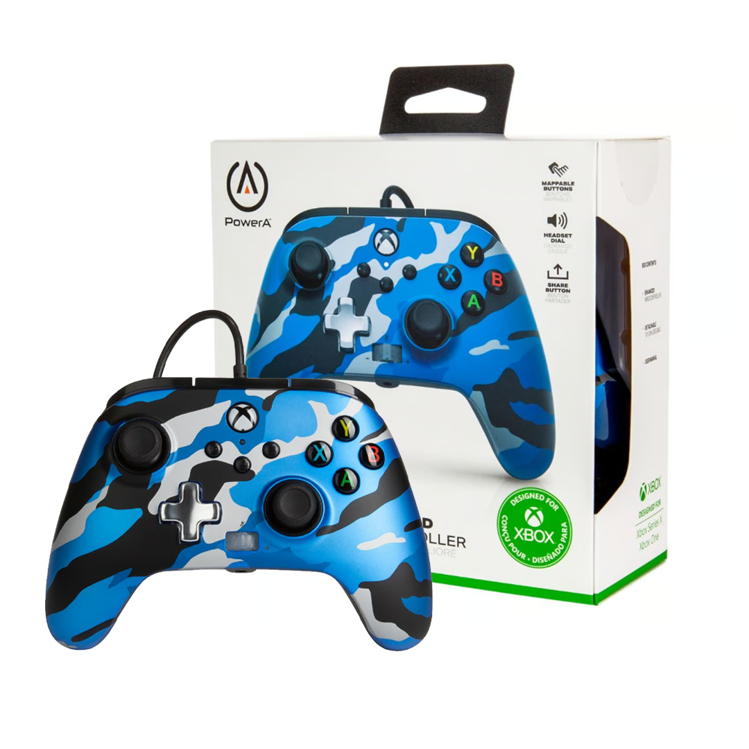 CONTROL BLUE CAMO ALAMBRICO XBOX SERIES S Y X POWER A