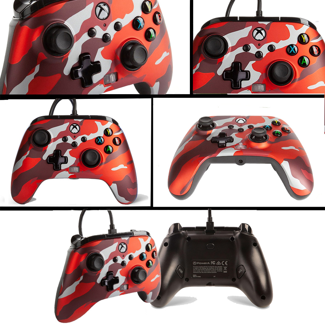 CONTROL RED CAMO ALAMBRICO XBOX SERIES S Y X POWER A